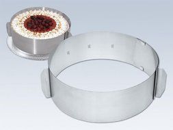 CHG 9856VF-07 3-Piece Cake Baking Set Cake Platter 30 cm Shatter-Proof Lid H 11 cm Cake Ring Fully Adjustable... N7