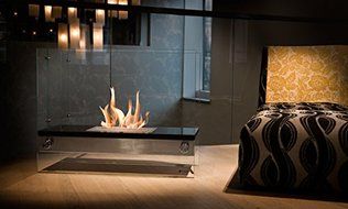 Moda Flame Palermo H Indoor Outdoor Firepit Bio Ethanol Fireplace Black