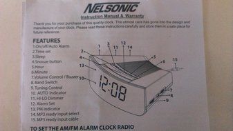 Nelsonic Radio Alarm Clock Mp3 Ready N3