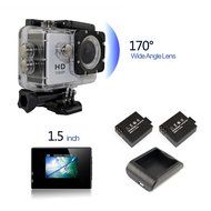 MAOZUA 1080P WiFi Action Camera 12MP 170 Degree Helmet Sports Camera Waterproof With 2 Batteries and 1 Battery... N12