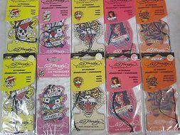 10-PACK ASSORTMENT ED HARDY HANGING CAR AIR FRESHENER PEACH STRAWBERRY LEMON ETC