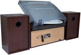 Boytone BT-28SPS, Bluetooth Classic Style Record Player Turntable with AM/FM Radio, Cassette Player, CD Player...