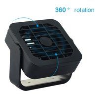 Welltop 3.9-inch Mini USB Fan 360 Degree Rotation Magnet Hanging Fan USB Powered Desktop Fan Table Fans (Black) N2