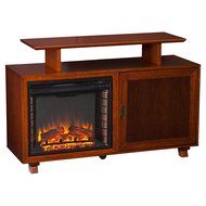 Southern Enterprises Ontario Media Console Fireplace - Walnut/Espresso N2