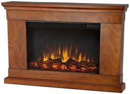 Real Flame Jackson Slim Line Wall Hung Electric Fireplace - Pecan