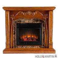 Southern Enterprises Cardona Electric Fireplace in Walnut Finish