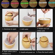 Skycoolwin Wooden Grain purifier USB LED Light Ultrasonic Cool Mist Aromas Humidifier Air Diffusers Fragrances...