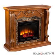 Southern Enterprises Cardona Electric Fireplace in Walnut Finish N2