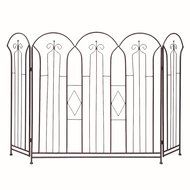 3 Panel Metal Fireplace Screen Folding Doors Bronze Finish Hearth Cover Antique