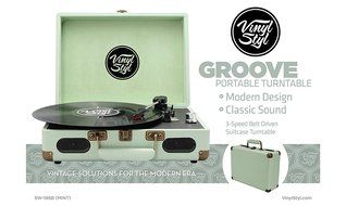 Vinyl Styl Groove Portable 3 Speed Turntable (Mint) N2