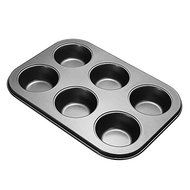 6 Holes Non-Stick Stainless Steel Muffin Cake Baking Pan Cookies Tray N3