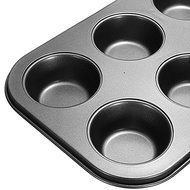 6 Holes Non-Stick Stainless Steel Muffin Cake Baking Pan Cookies Tray N4