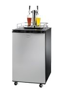 Nostalgia KRS6100SS 6.1 Cubic-Foot Full Size Double Tap Stainless Steel Draft Beer Dispenser N4