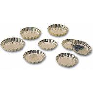 Matfer Bourgeat Tinplate Round Fluted Tartlet Baking Pan, 3.12&quot; Diam., 25PK 343505