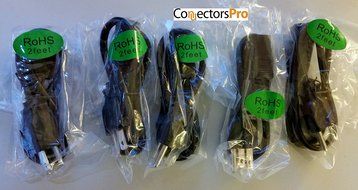 PC Accessories- Connectors Pro 5-PK 2' Universal Power Cable Cord - 2 Feet IEC320 C13 to NEMA 5-15P, 5-PACK CSA...
