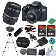 Canon EOS Rebel T6 DSLR with 18-55mm IS + 2pcs 16GB Memory Card + Camera Case + Memory Card Reader + Tripod +...