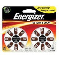 Energizer AZ312DP-16 HEARING AID EZ TURN &amp; LOCK SIZE 312 16-PK ZERO MERCURY