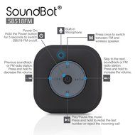 SoundBot&reg; SB518FM FM RADIO Water Resistant Bluetooth Wireless Shower Speaker Hands-Free Portable Speakerphone...