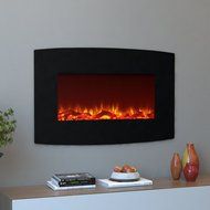 Moda Flame Chelsea 35 Inch Curved Black Wall Mounted Electric Fireplace