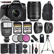 Canon EOS 80D Wi-Fi Full HD 1080P Digital SLR Camera + Canon 18-135mm IS USM Lens + .43x Wide Angle Lens + 2.2X...