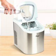 Rosewill Stainless Steel Portable Ice Maker 26.5 lb Per Day, RHIM-15001, White Top N3