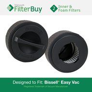 2 - Bissell Inner &amp; Washable Outer Filters. Designed by FilterBuy to fit Easy Vac Model #&#039;s 23T7, 23T74, 23T7E...