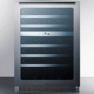 Summit CL24WC2 24" 5.4 cu. ft. Capacity Built-In Wine Cellar with Reversible Door Digital Thermostat White LED... N6