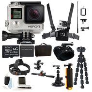 GoPro HERO4 Silver 64GB MicroSDXC Memory Card Extreme Action Accessory Bundle N5