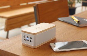 +LUMBER by Hacoa PL013-M MOBILE SPEAKER, Portable Bluetooth Speaker with Natural Wood and Wireless Connection...