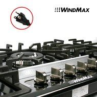 WindMax&reg; Brand Design 34" Black Titanium Stainless Steel Built-in 5 Burner Stoves Oven LPG/NG Gas Hob Cooktop