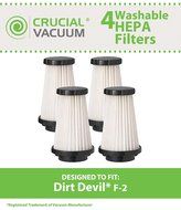 4 Pack Dirt Devil F2 Replacement HEPA Filter; Compare to Dirt Devil Part #3SFA11500X, 3-F5A115-00X N3