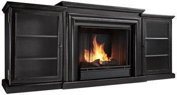 Real Flame Frederick Entertainment Center Ventless Gel Fireplace - Blackwash
