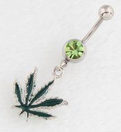 BleuMoo Leaf Belly navel button rings body piercing beauty accessories belly ring (Colorful) N2