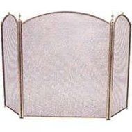 HOMEBASIX S31070PB-C3L 3-Panel Fire Screen, Brass Finish