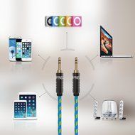 FRiEQ 3.5mm Male To Male Car and Home Stereo Cloth Jacketed Audio Cable (4 Feet/1.2M) for iPhone, iPad, iPod,...