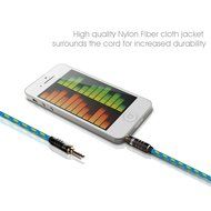 FRiEQ 3.5mm Male To Male Car and Home Stereo Cloth Jacketed Audio Cable (4 Feet/1.2M) for iPhone, iPad, iPod,... N2
