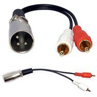 Yeworth 0.15m 6inch XLR Y Splitter Patch Cable, 1 XLR Male to 2 RCA Male Stereo Plug Adapter Cable N5