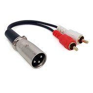 Yeworth 0.15m 6inch XLR Y Splitter Patch Cable, 1 XLR Male to 2 RCA Male Stereo Plug Adapter Cable N6