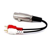 Yeworth 0.15m 6inch XLR Y Splitter Patch Cable, 1 XLR Male to 2 RCA Male Stereo Plug Adapter Cable N7