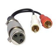 Yeworth 0.15m 6inch XLR Y Splitter Patch Cable, 1 XLR Male to 2 RCA Male Stereo Plug Adapter Cable N8