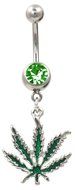 BleuMoo Leaf Belly navel button rings body piercing beauty accessories belly ring (Colorful) N3