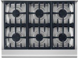 DCS RDV2366L 36" Professional Series Dual Fuel Freestanding Range with 6 Burners, Sealed Burner, None Drawer,...