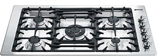 Smeg PGFU36X 36" Classic Gas Cooktop, 5 Gas Burners, Stainless Steel