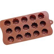Chocolate Flower Cake Mold, Ludan 15 Cavity Flower Style Silicone Gel Non Stick Cake Bread Mousse Ice Pudding...