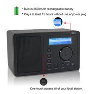 Ocean Digital Internet Radio WR220BP Portable Wireless WiFi WLAN Receiver Tuner Connection Built-in Battery Music... N4