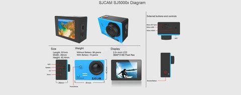 APHRODITE SJ5000X Elite Action Camera 4K 1080P WiFi Waterproof 170 &deg;Wide Angle LCD Lens 12MP SONY IMX078 Gyro... N3