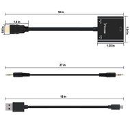 HDMI to VGA Output, Costech HD 1080p Gold-plated TV AV Video Converter Adapter Plug and Play with Audio Cable,...