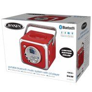 Jensen CD-555 Red Limited Edtion Portable Bluetooth Music System with CD Player +CD-R/RW &amp; FM Radio with Aux-in... N2