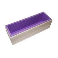 VOVOV Flexible Rectangular Soap Silicone Mold with Wood Box for Homemade 42oz Soap Produce