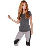 GU Angqi Women Sports T-Shirt Tee Athletic Neck Quick Dry Gym Yoga Running N8